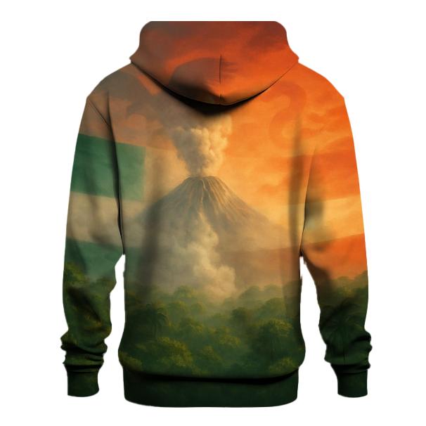 Mexican Flag Volcano And Forest Fusion premium hoodies