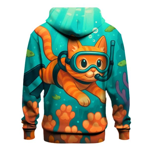 Coral Reef Diver Cat hoodie styles