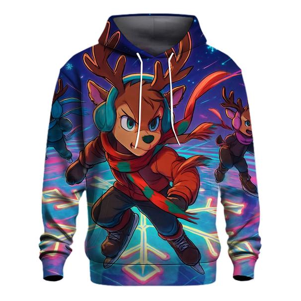 Reindeer Neon Skating Rink custom hoodies