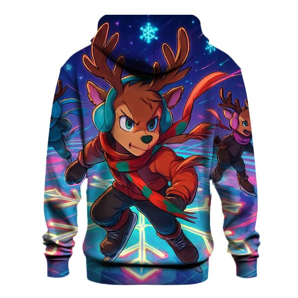 Reindeer Neon Skating Rink custom hoodies