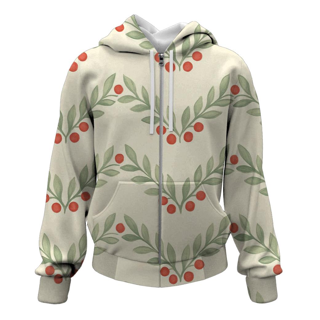 Emerald Holly Chevron On Ivory designer hoodies