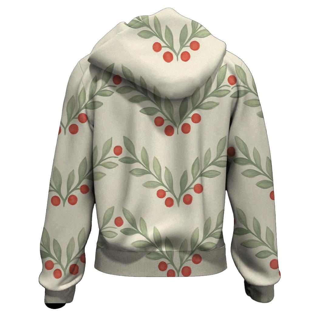 Emerald Holly Chevron On Ivory designer hoodies