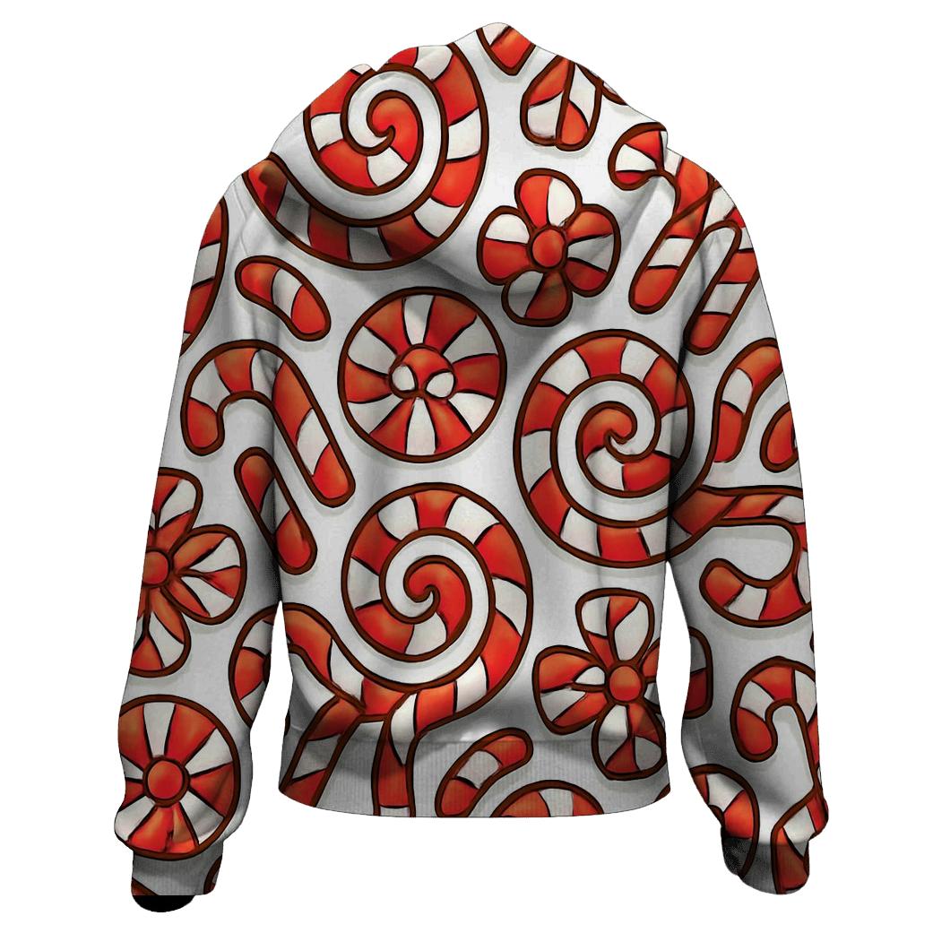 Candy Cane Spiral Tessellation On White hoodie trends