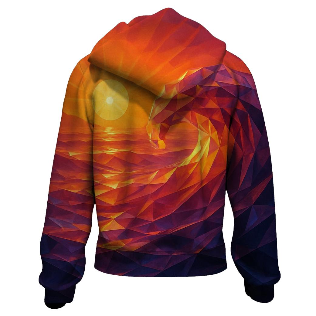 Crystalline Sunset Waves heavyweight hoodies