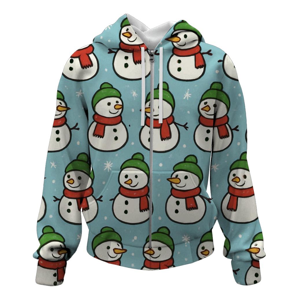 Snowman Parade Stripe On Icy Blue heavyweight hoodies