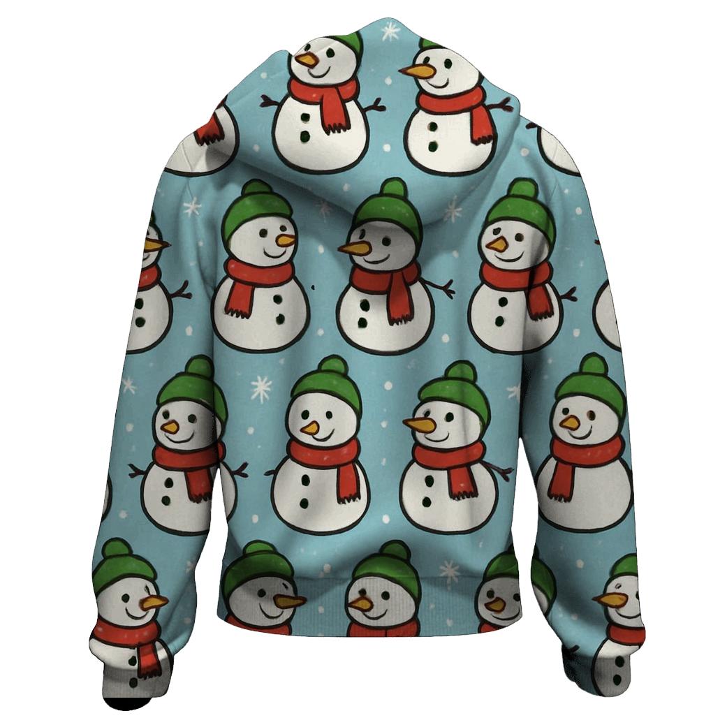 Snowman Parade Stripe On Icy Blue heavyweight hoodies