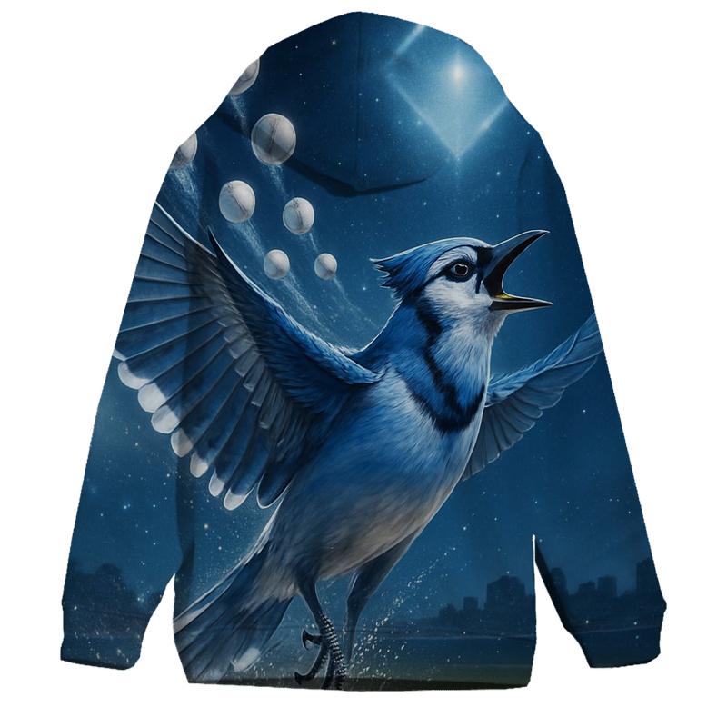Blue Jays Cosmic Flight Over The Diamond zip-up hoodies