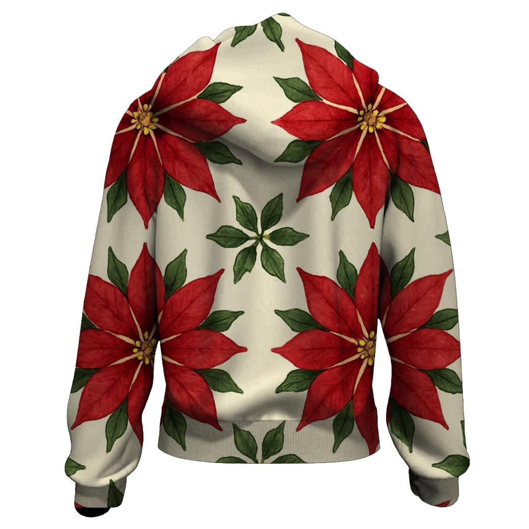 Poinsettia Star Medallion Tiles On Cream graphic hoodies