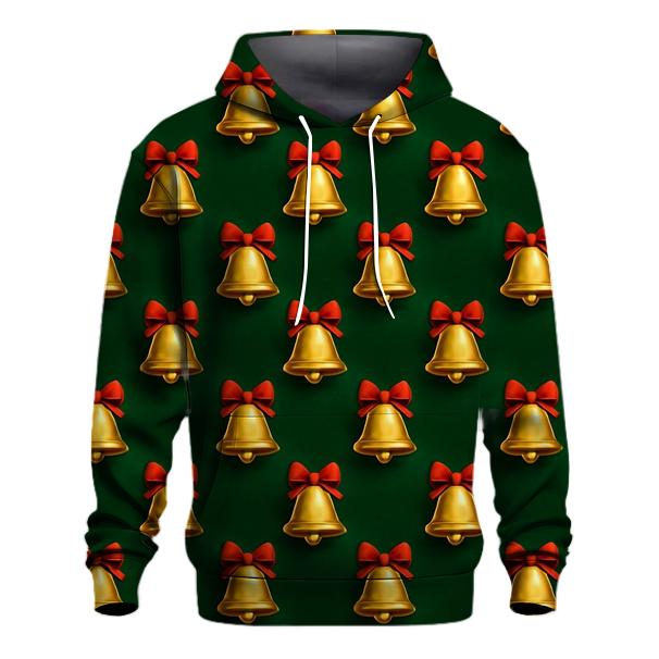 Golden Bell Glow Grid On Deep Green hoodie styles