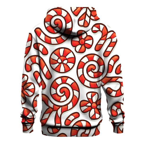 Candy Cane Spiral Tessellation On White hoodie styles