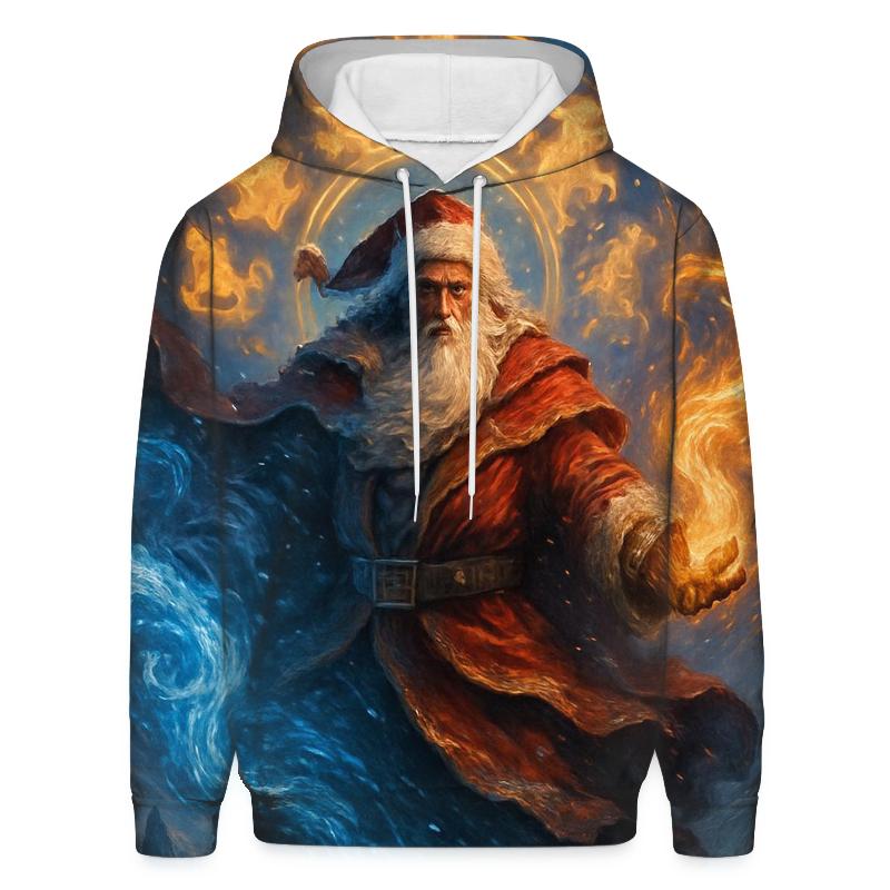 Frostfire Battle Santa designer hoodies