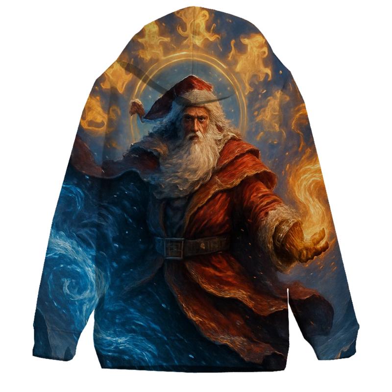 Frostfire Battle Santa designer hoodies