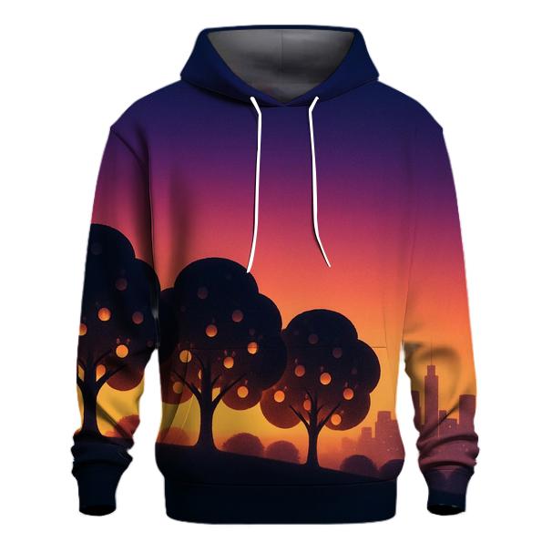 Skyline Orchard Glow graphic hoodies