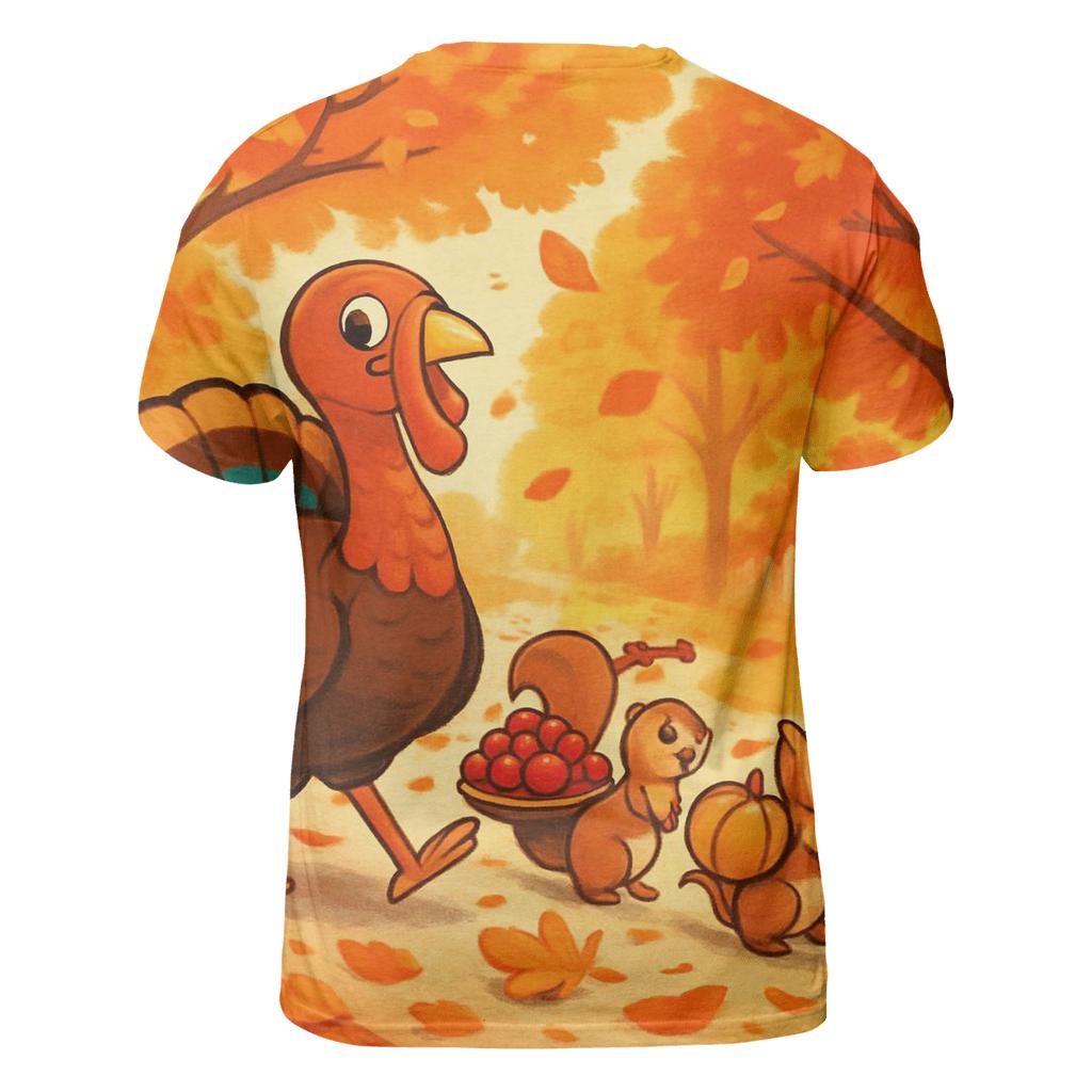 Turkey Parade Through Maple Lane creative print fashion shirts