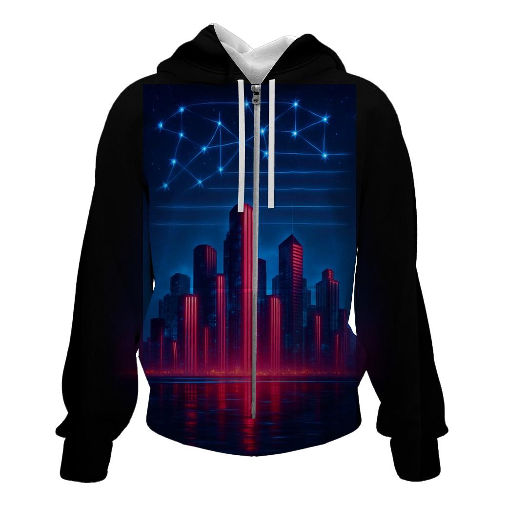 Neon Skyline Stripes hoodie designs