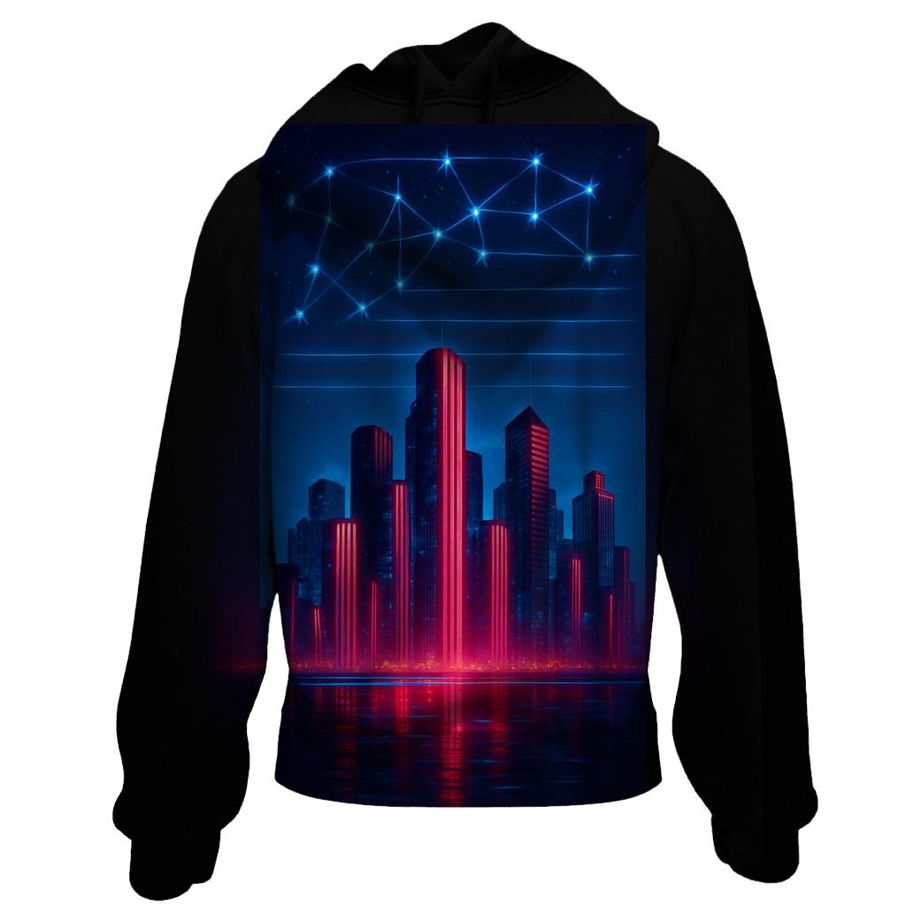 Neon Skyline Stripes hoodie designs