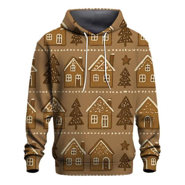 Gingerbread Village Border Bands On Neutral Taupe custom hoodies