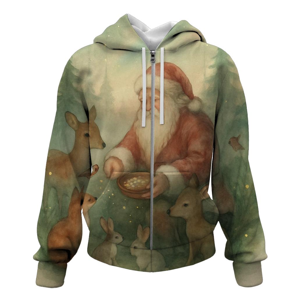 Cozy Forest Guardian Santa hoodie trends