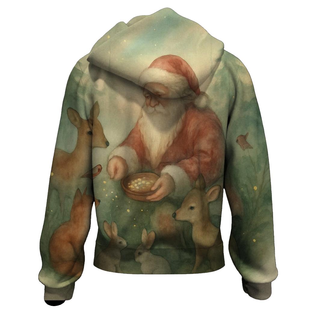 Cozy Forest Guardian Santa hoodie trends