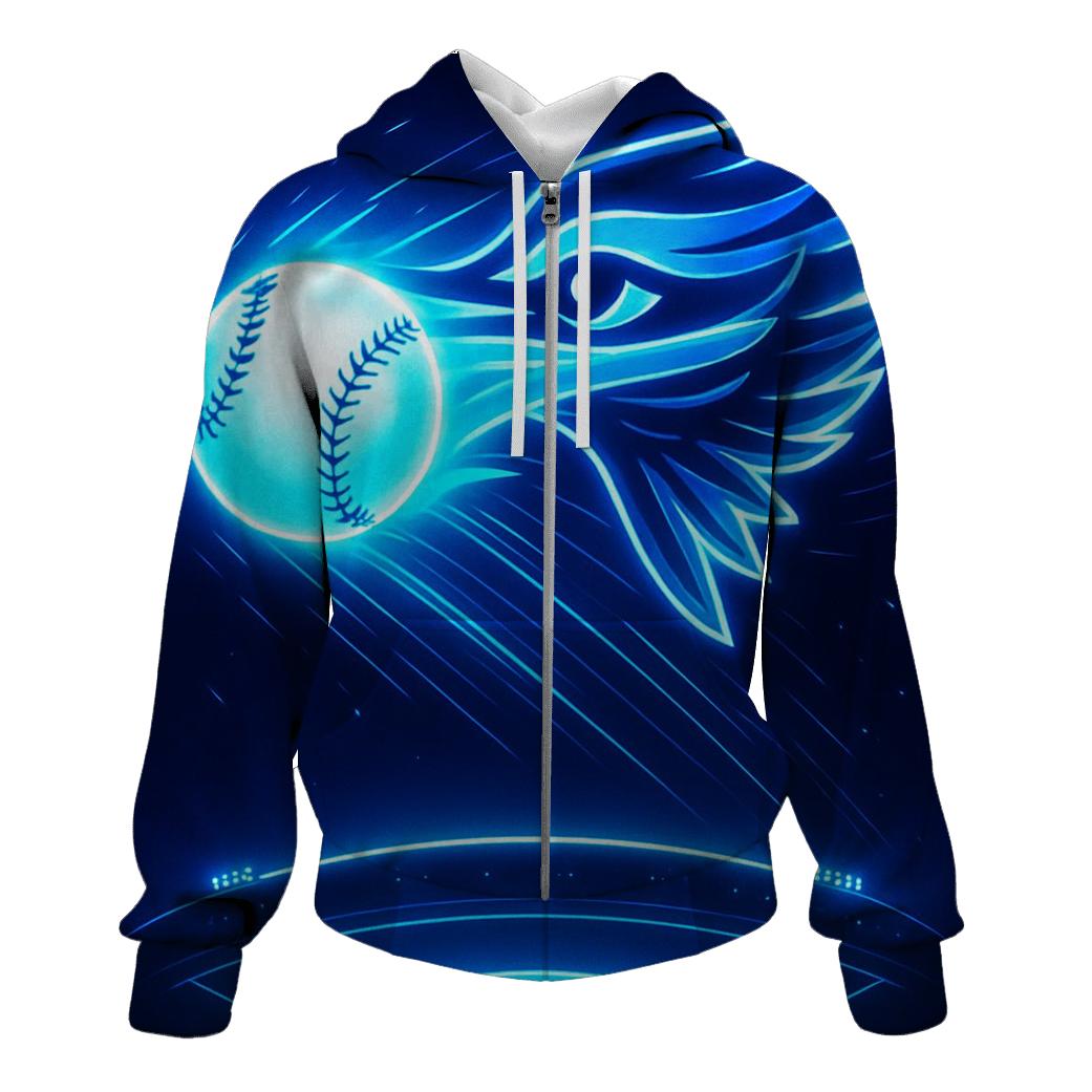 Comet Trail Over The Blue Jays Horizon zip-up hoodies