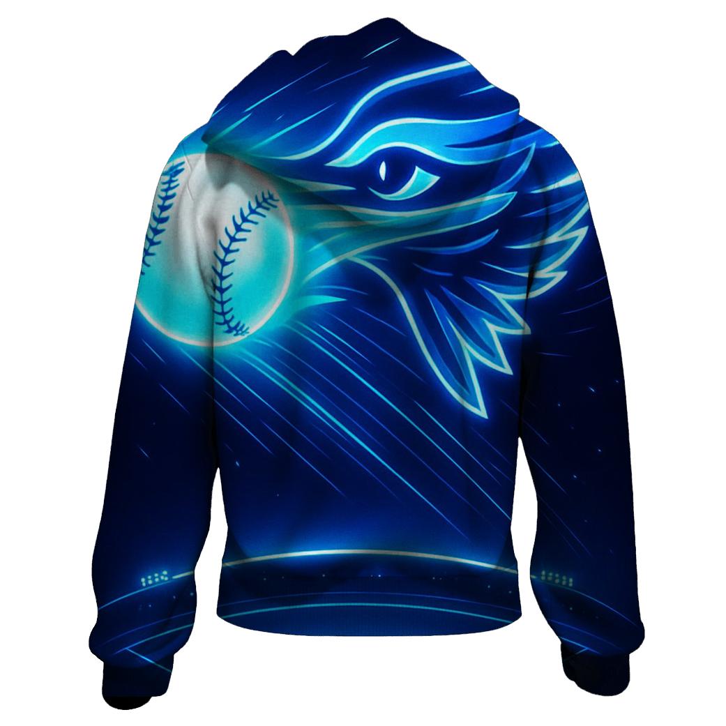 Comet Trail Over The Blue Jays Horizon zip-up hoodies