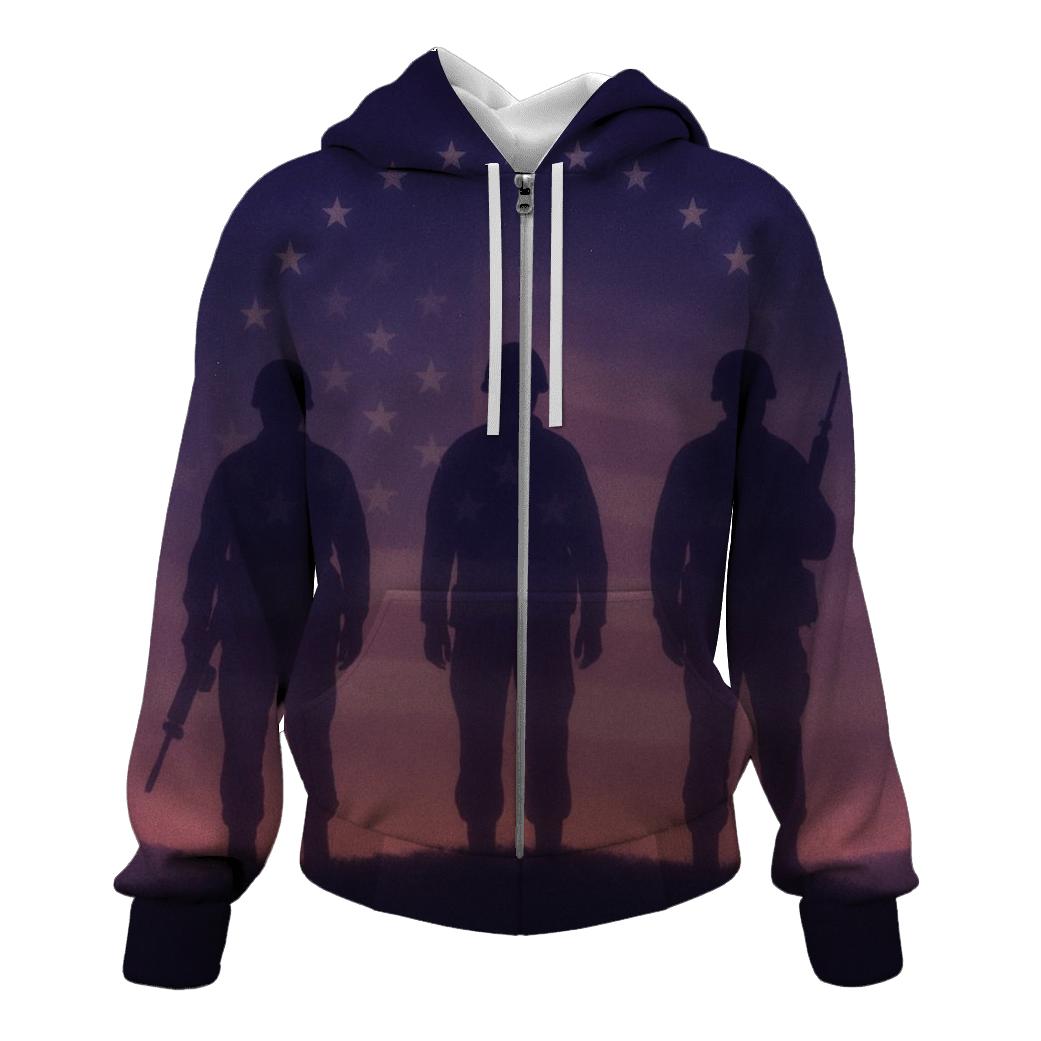 Starlit Battlefield Reverie embroidered hoodies