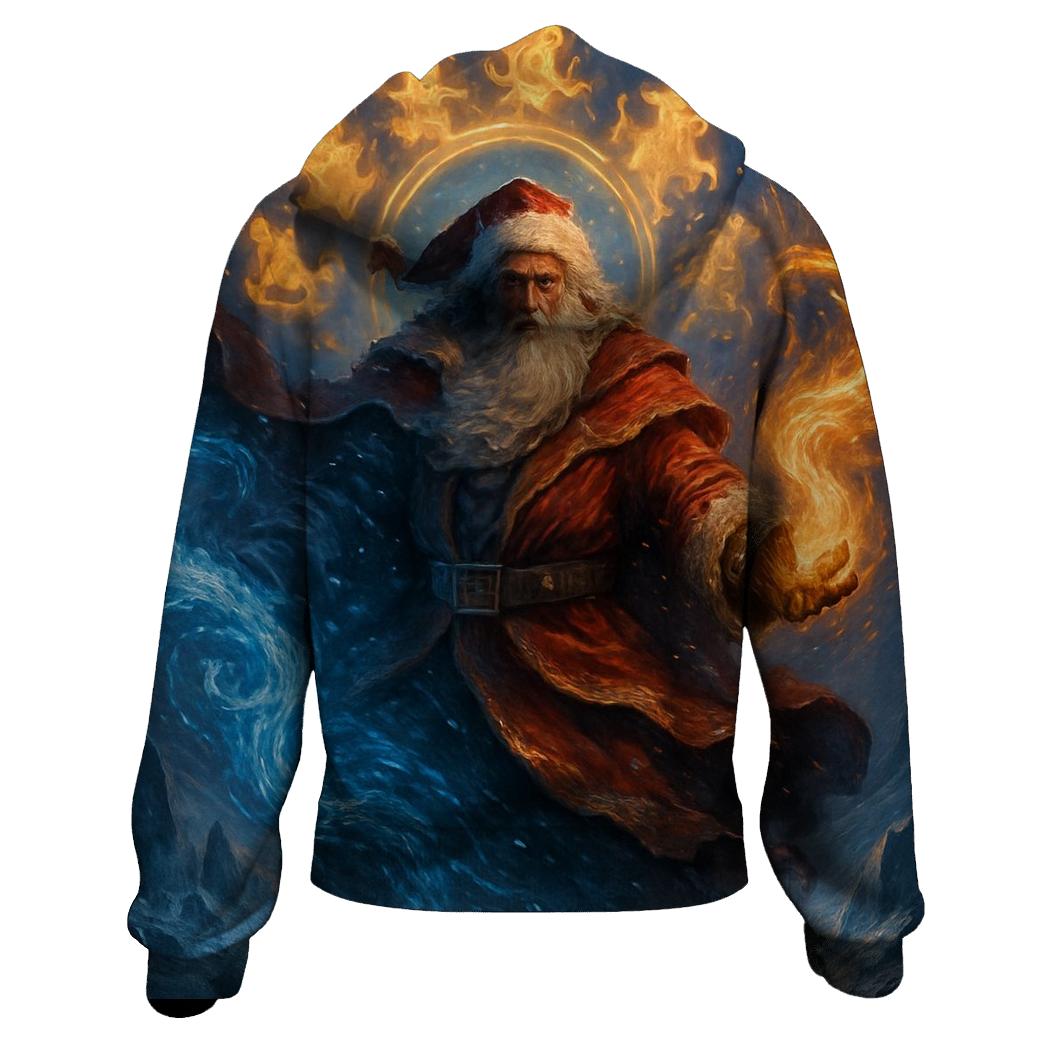 Frostfire Battle Santa embroidered hoodies
