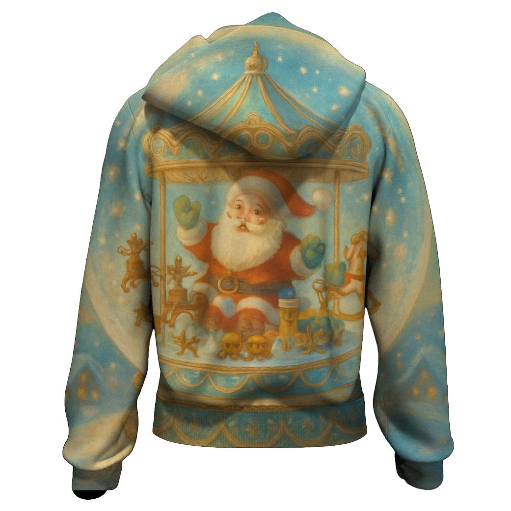 Snowglobe Carousel Santa hoodie trends