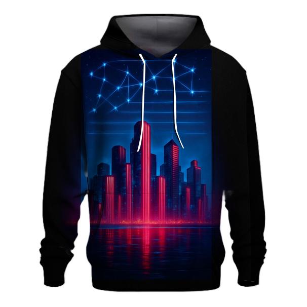 Neon Skyline Stripes lightweight hoodies