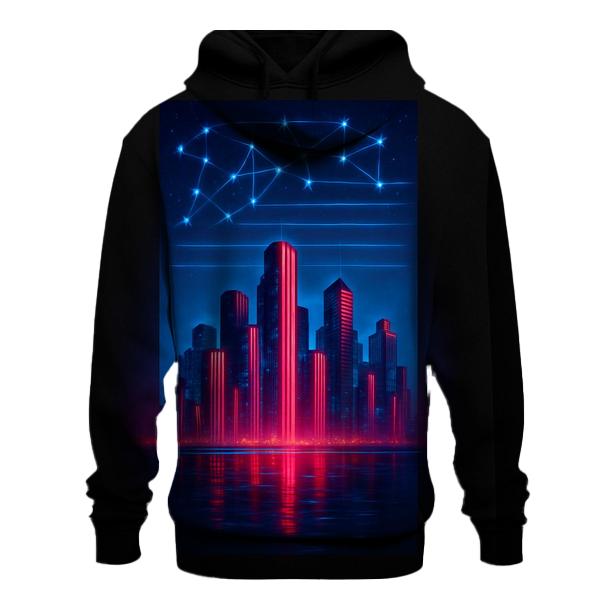 Neon Skyline Stripes lightweight hoodies