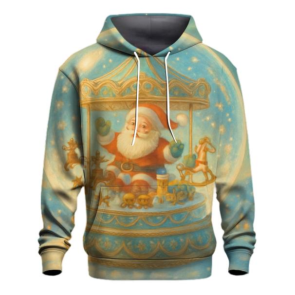 Snowglobe Carousel Santa pullover hoodies
