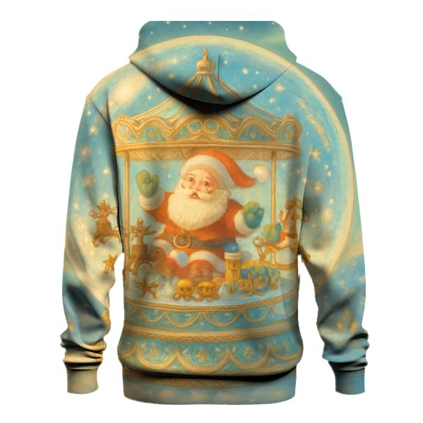 Snowglobe Carousel Santa pullover hoodies