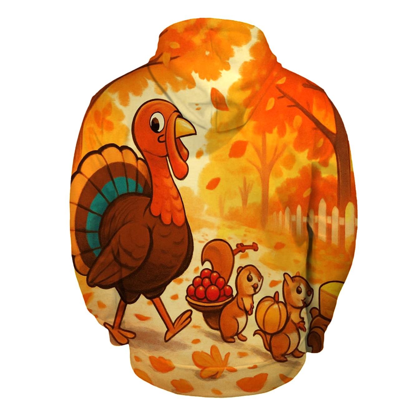Turkey Parade Through Maple Lane premium hoodies