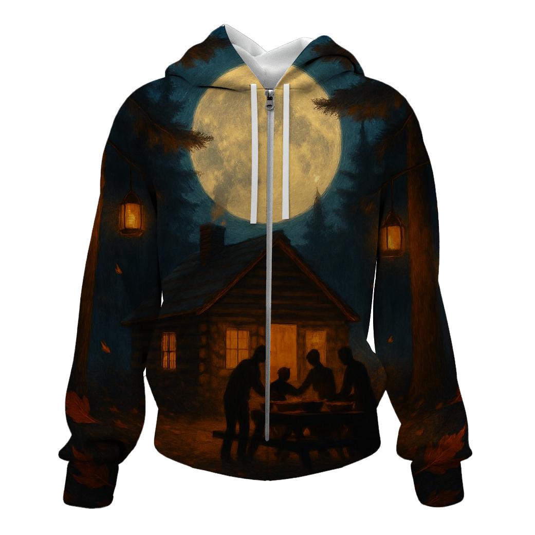Harvest Moon Cabin Gathering embroidered hoodies