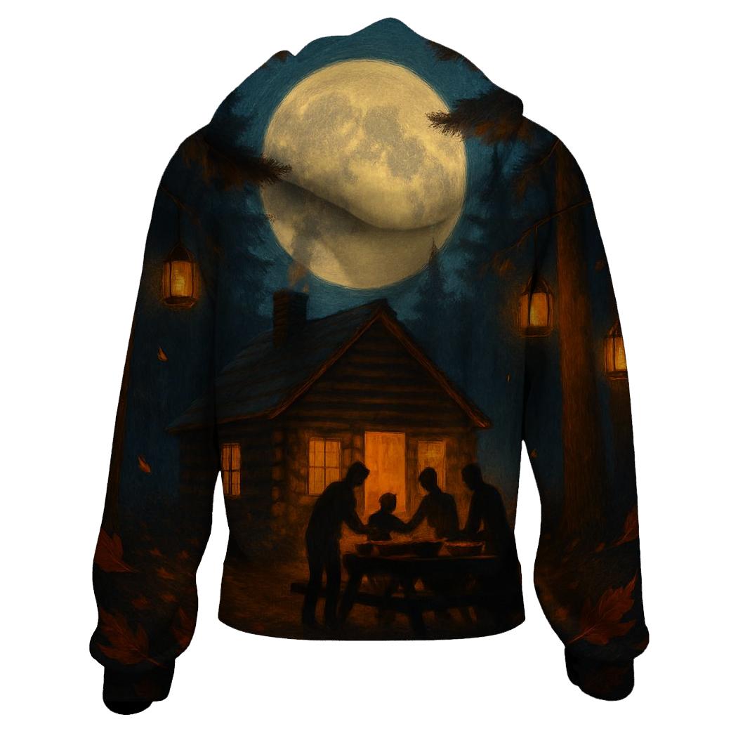 Harvest Moon Cabin Gathering embroidered hoodies