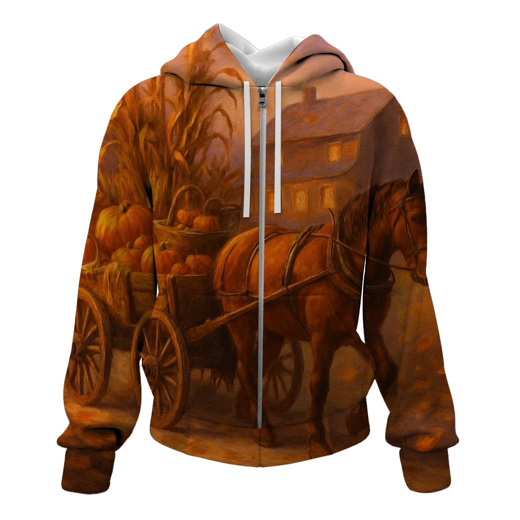 Pumpkin Patch Wagon Homecoming embroidered hoodies
