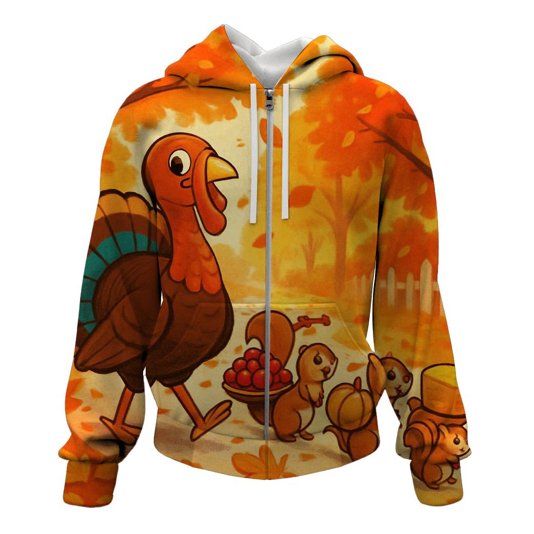 Turkey Parade Through Maple Lane graphic hoodies