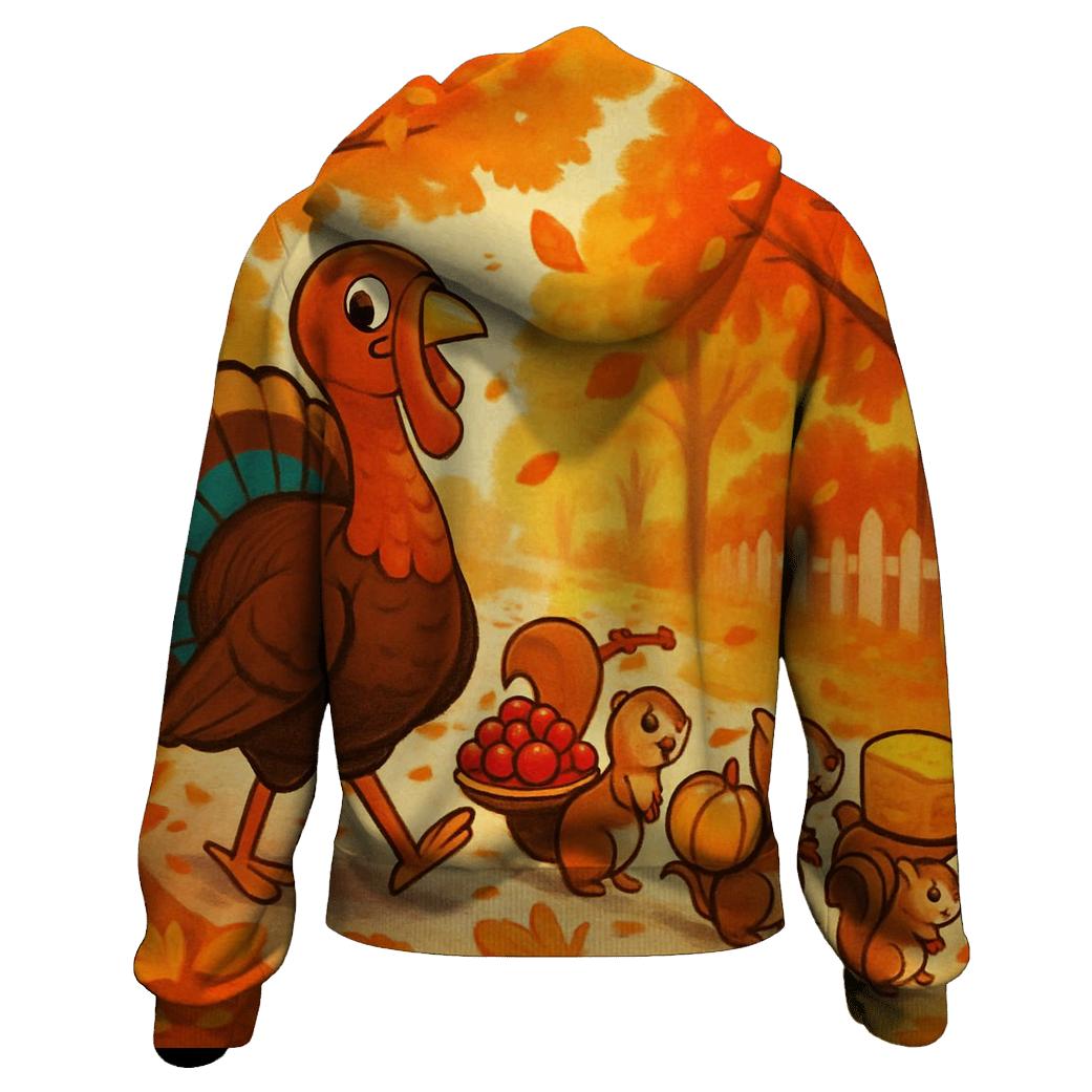 Turkey Parade Through Maple Lane graphic hoodies
