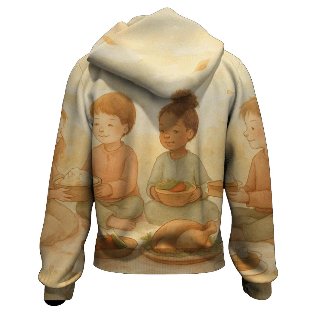 Autumn Meadow Kids Feast custom hoodies