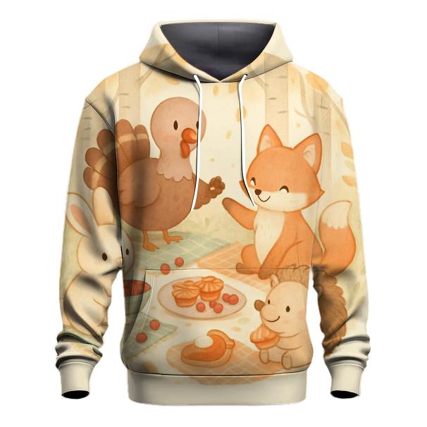 Woodland Friends Harvest Circle lightweight hoodies