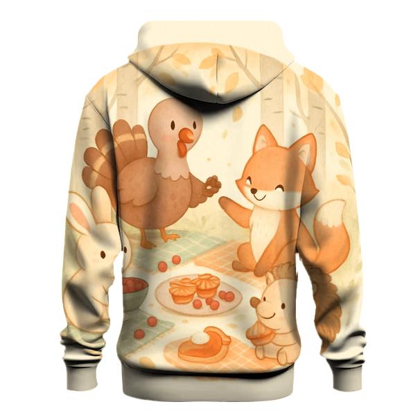 Woodland Friends Harvest Circle lightweight hoodies