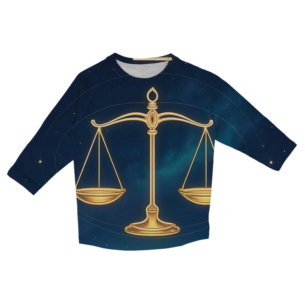 Luminous Libra Equinox Scales casual three quarter sleeve shirts