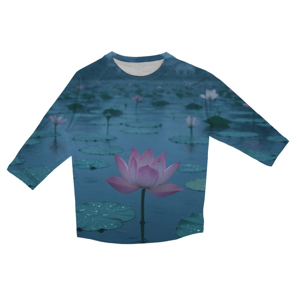 Monsoon Lotus Pond At Dusk trendy 3/4 sleeve tops