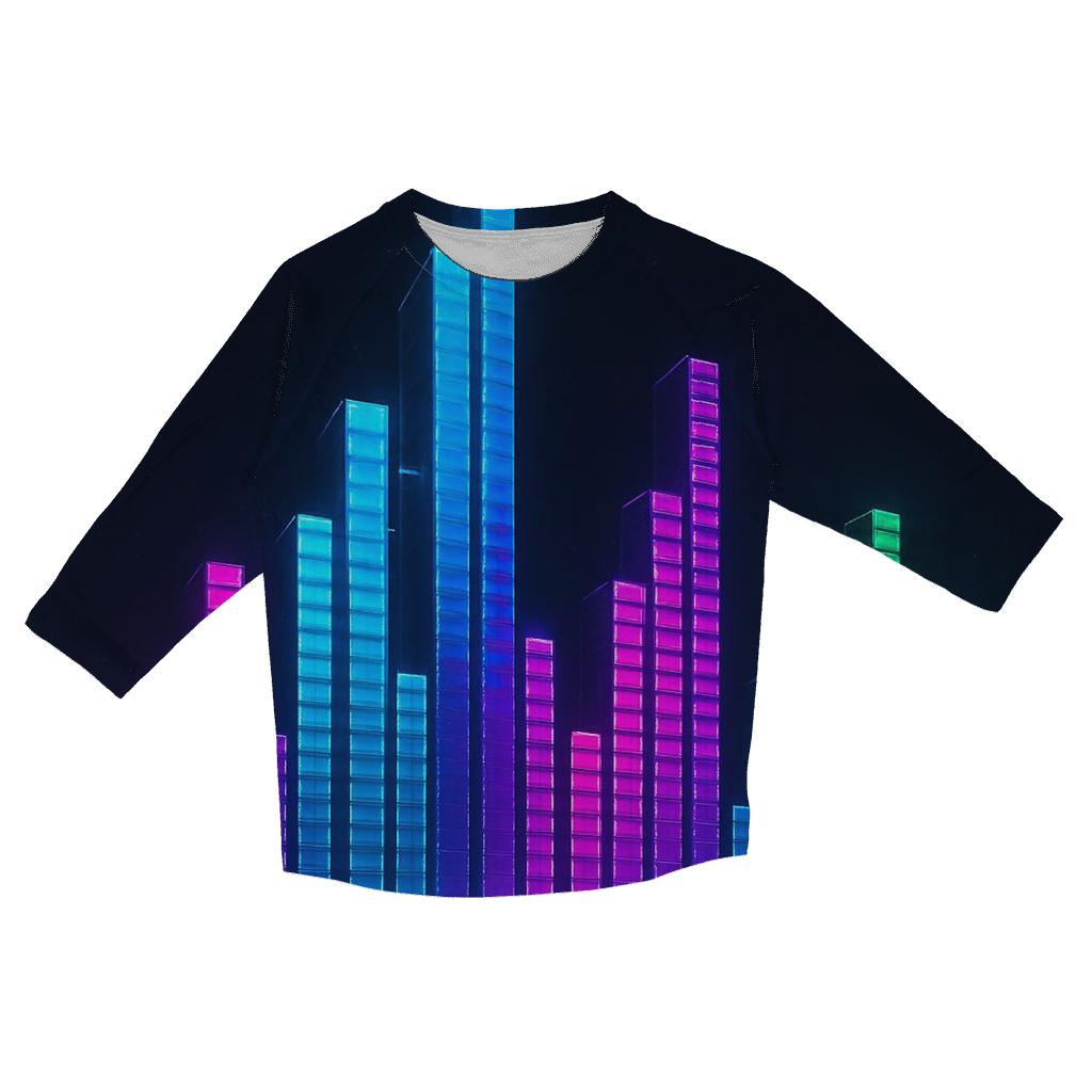 Neon Equalizer Skyline cotton quarter sleeve shirts