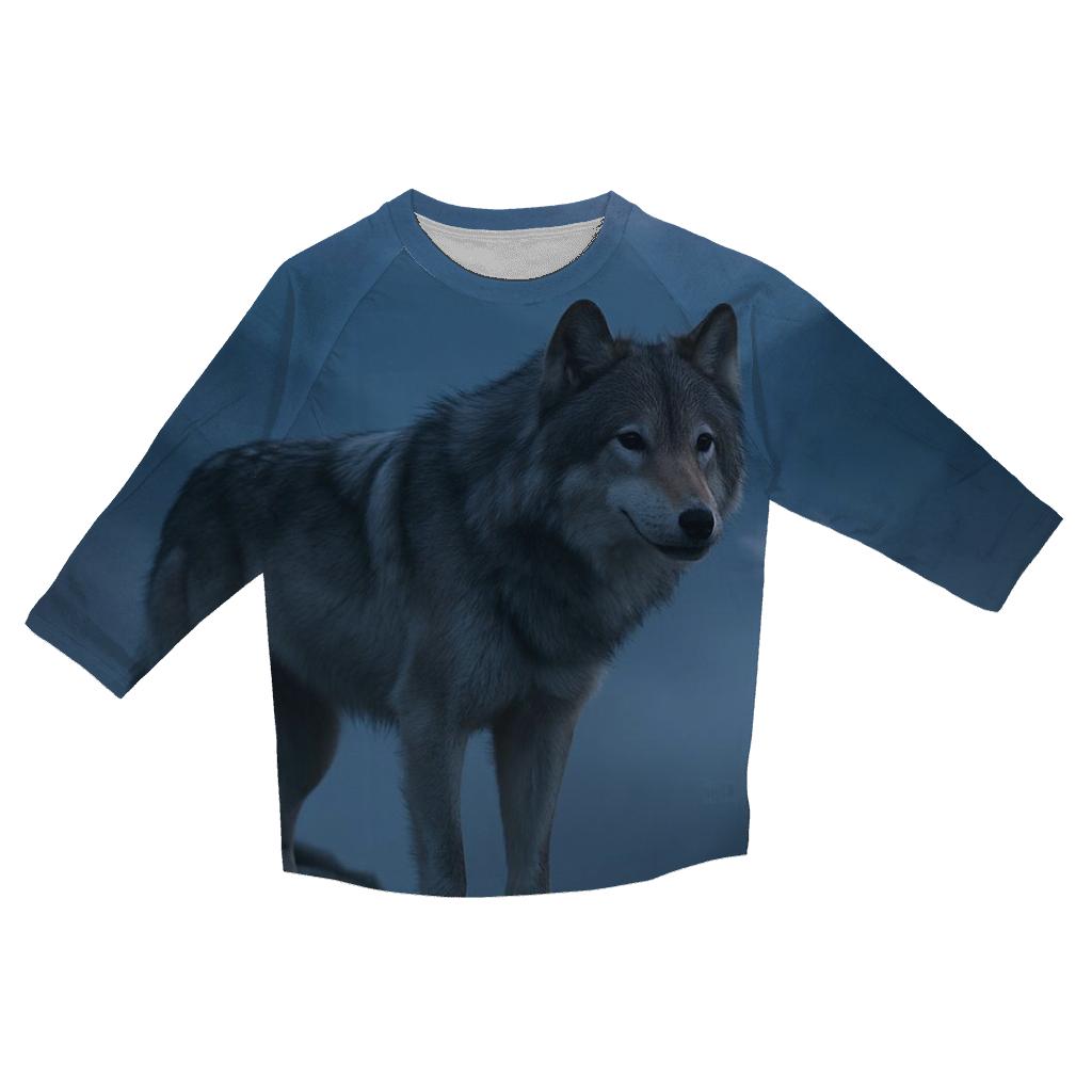 Alpine Wolf On Precipice At Dawn custom 3/4 sleeve shirts