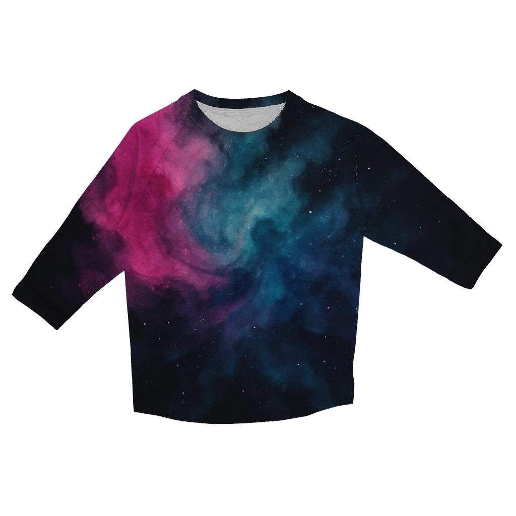Nebula Ink Bloom printed three quarter sleeve shirts