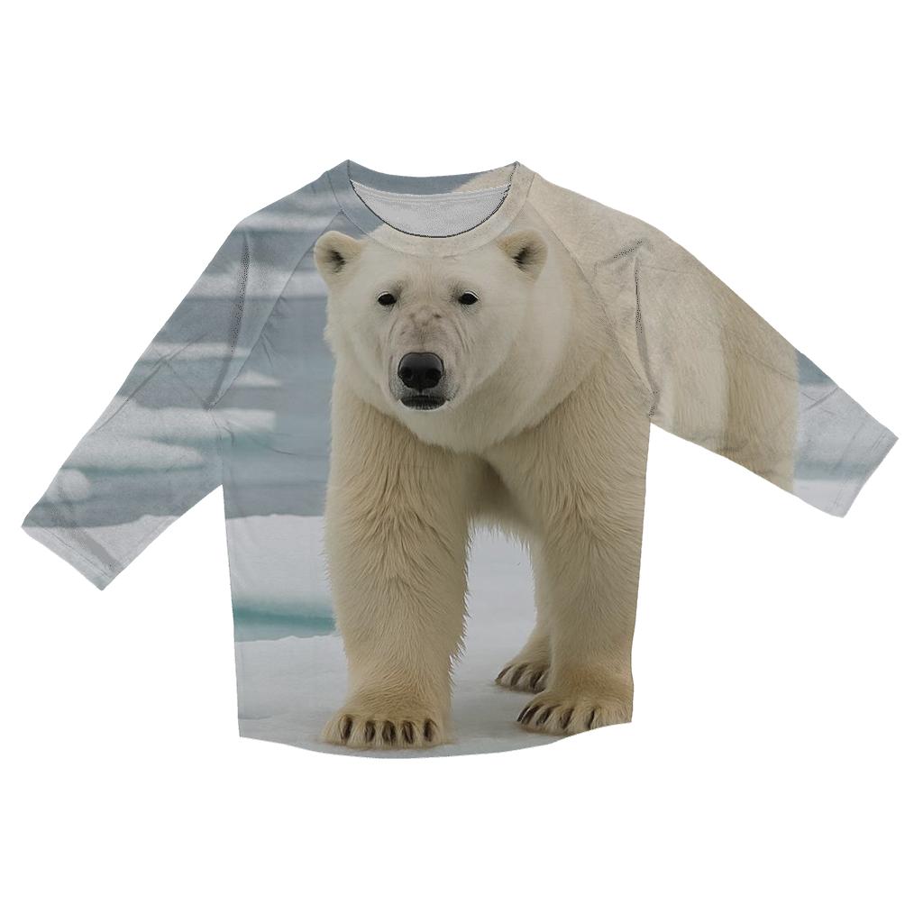 Glacier Pool Gaze Polar Bear cotton quarter sleeve shirts