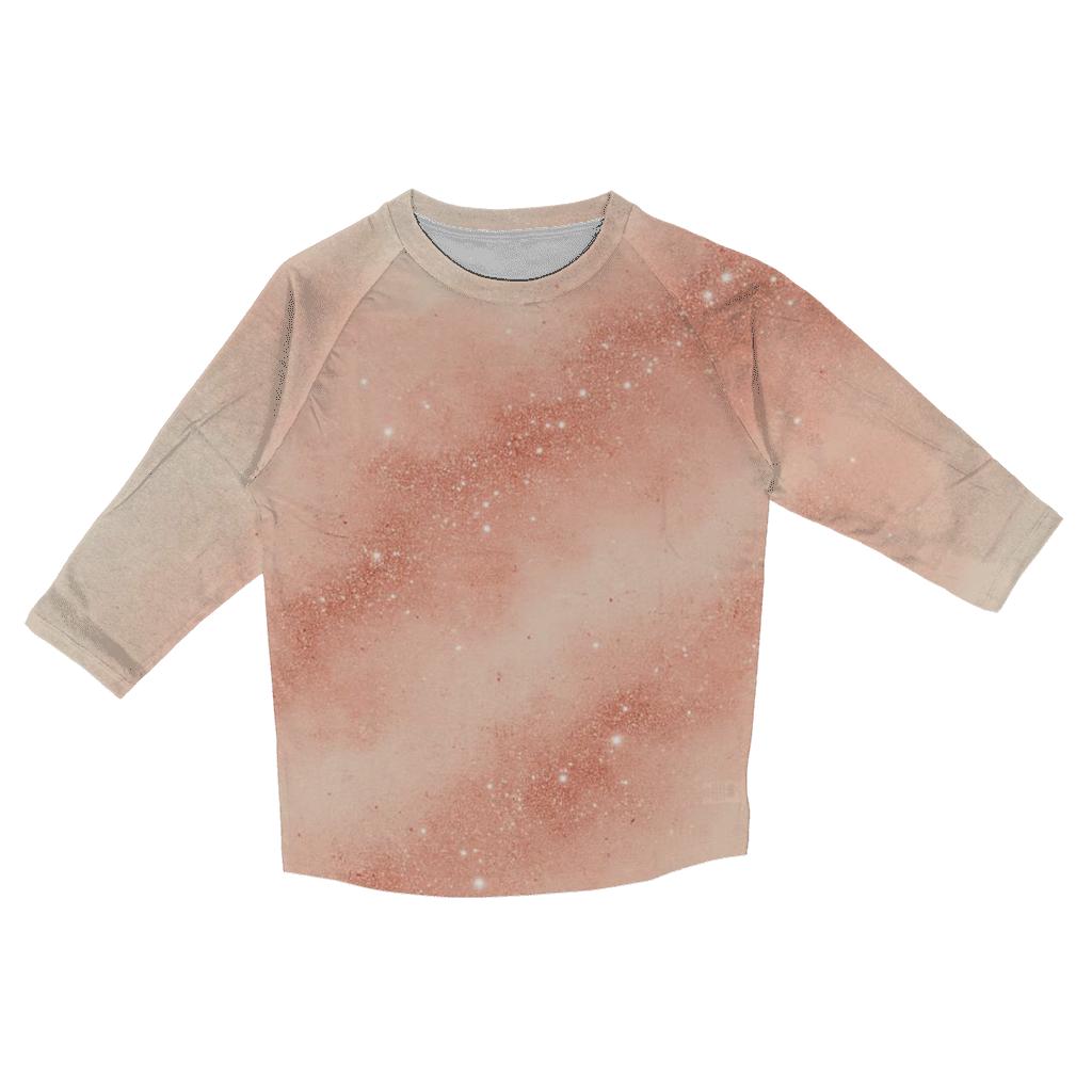 Rose Quartz Glitter Drift designer 3/4 sleeve blouses