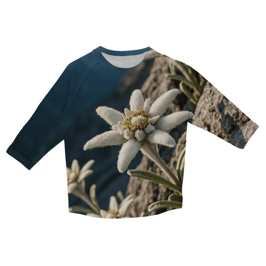 Wild Alpine Edelweiss On Rocky Ledge trendy 3/4 sleeve tops