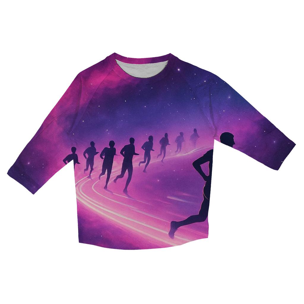 Cosmic Marathon Through The Nebula personalized 3/4 sleeve tees